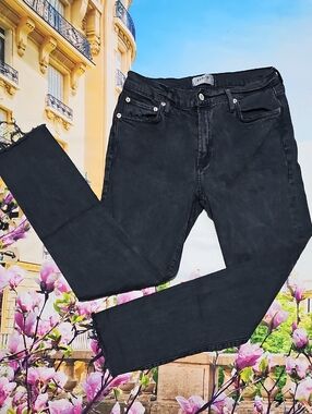 Agolde Toni Frayed Raw Hem Black Jeans Size 28